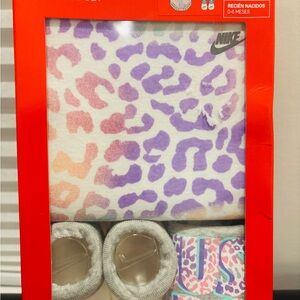 Nike Infant Set with Purple and Pink Animal Print